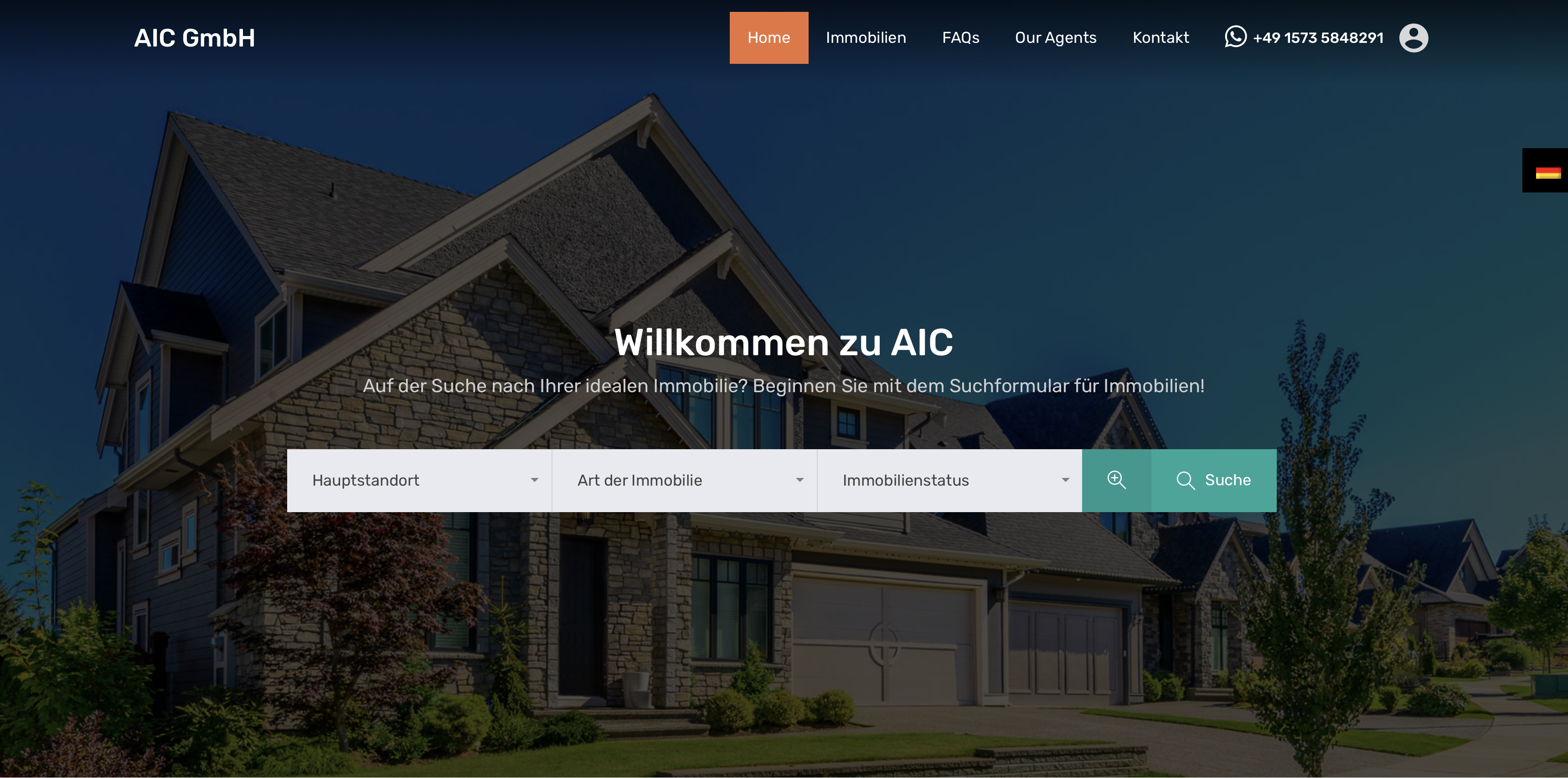 AIC GmbH — Real estate business website built by AL Designs