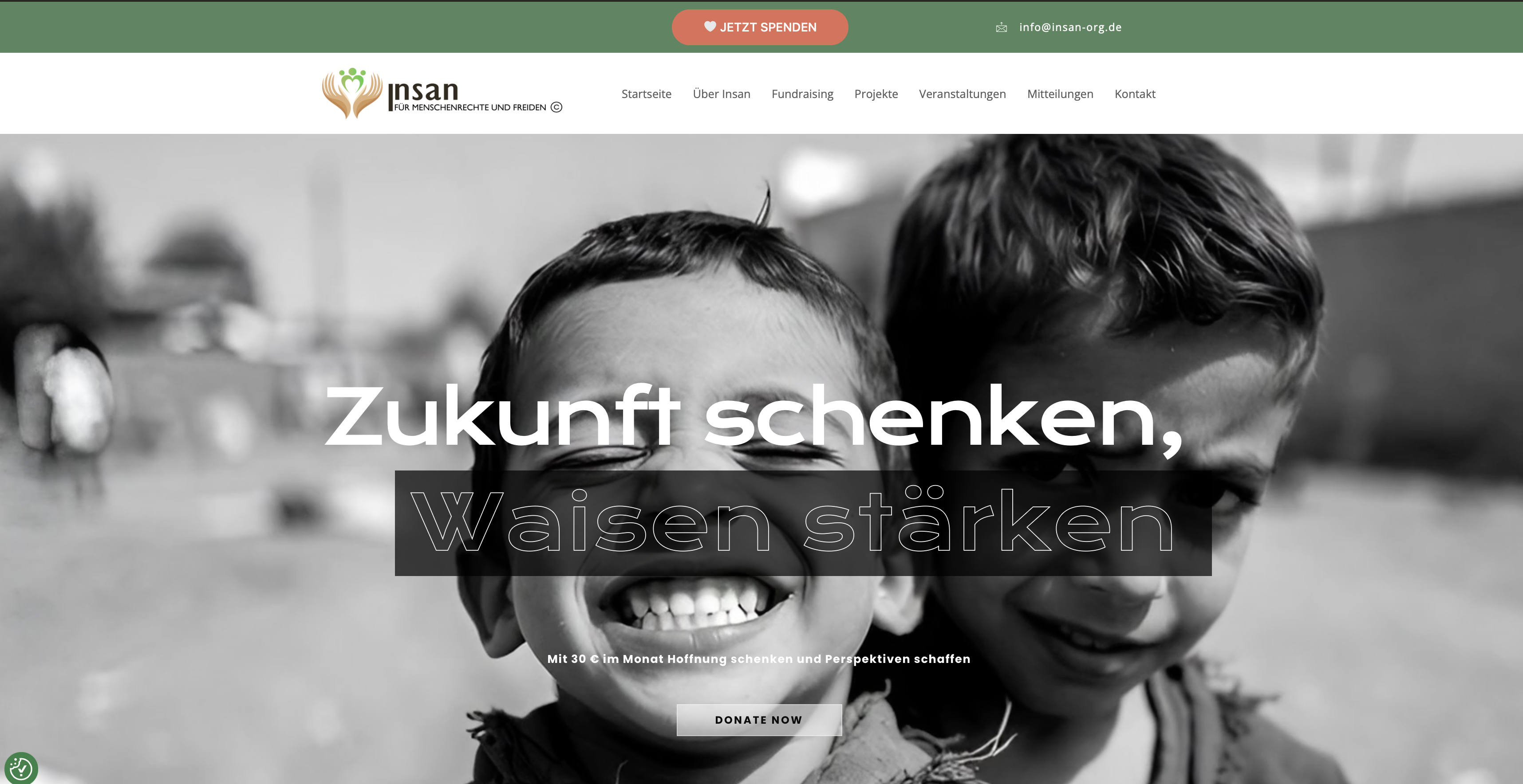 Insan e.V. — Non-profit organisation website built by AL Designs